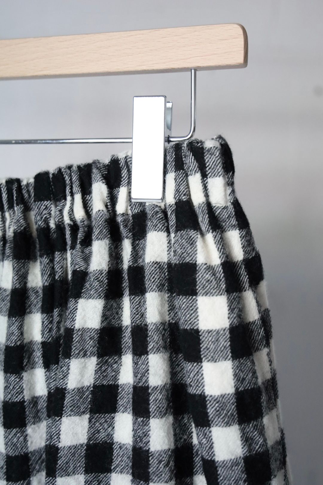 tao 26FW ウールギンガムチェック先染 製品縮絨スカート(TR-S008-051-1)BLACK×WHITE☆10月2日(金)発売！