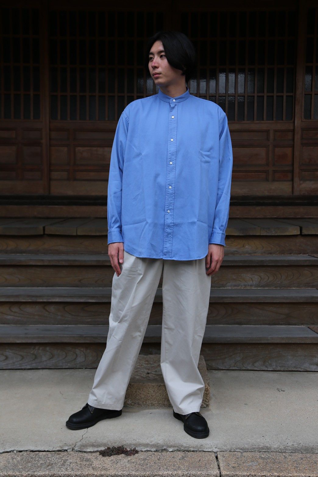 アプレッセ A.PRESSE Band Collar Shirt 21ss www.krzysztofbialy.com