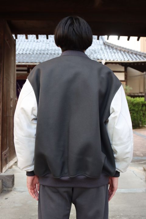 Graphpaper Scale Off Melton Stadium Jacket"C.GRAY"style