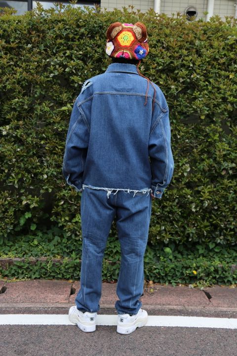 doublet 21ss DAMAGED SILK DENIM JACKET(21SS05BL114) style 2021.04.14.