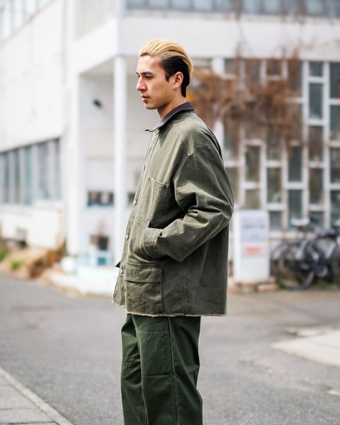 YOKE COTTON CUT-OFF COVERALL JACKET(DUSTY KHAKI)3月15日(土)新作発売！