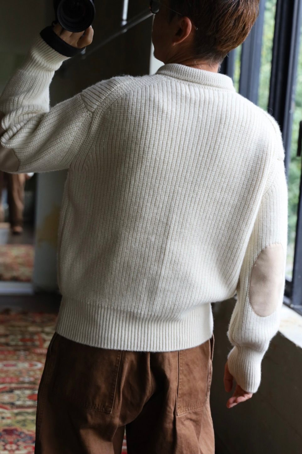マーカウェア 26AW RIBBED POLO COLLAR JUMPER(A26C24SW02C)NATURAL WHITE☆新作発売！