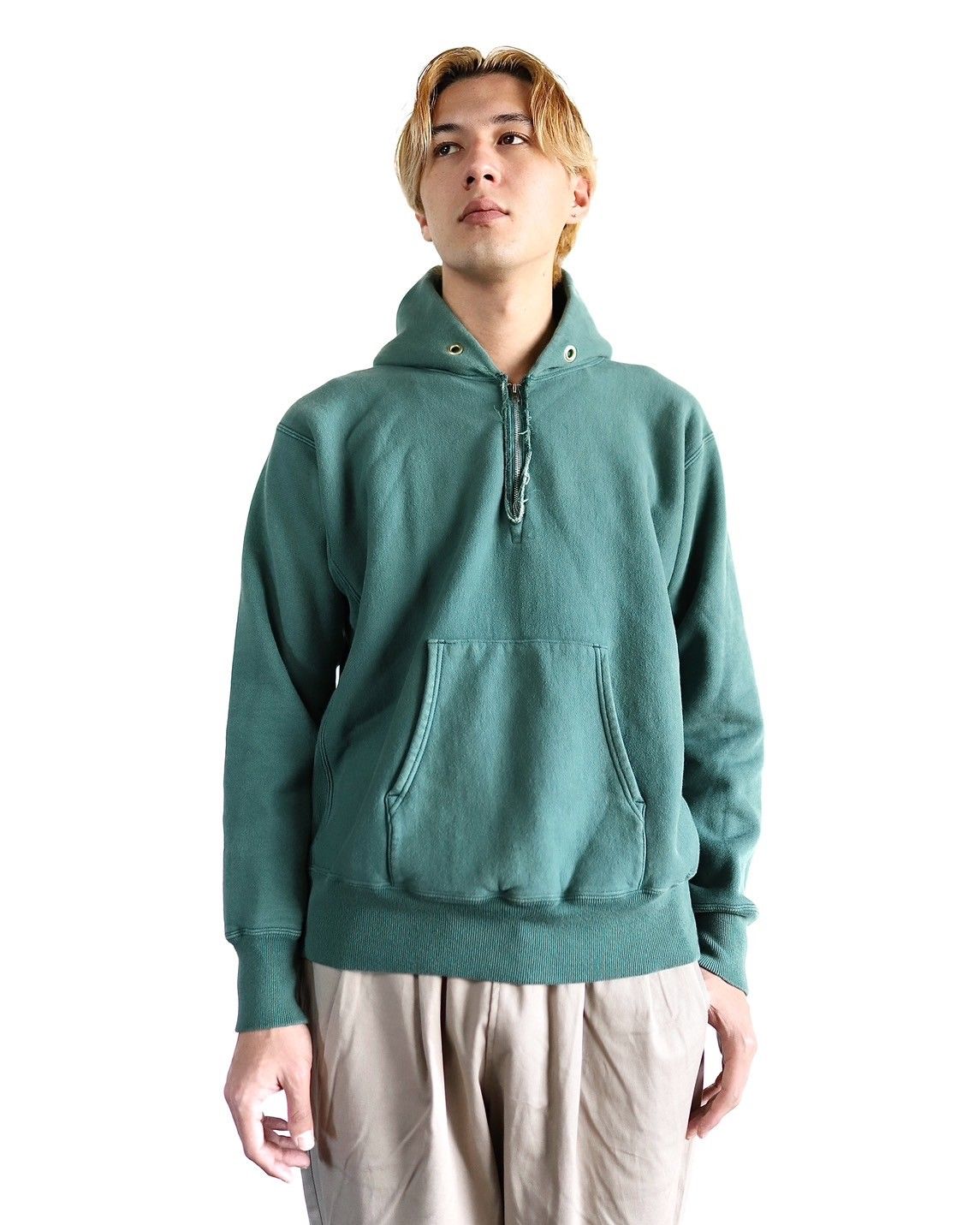 A.PRESSE - アプレッセ24SS Vintage Half Zip Sweat  Hoodie(24SAP-05-02K)GREEN☆1月20日(土)発売！ | mark