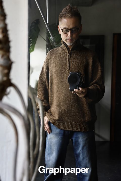Graphpaper Cotton Wool Slub Oversized Half Zip Knitスタイル2026.9.24.