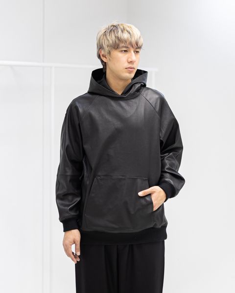 グラフペーパー 26SS Bonded Leather Hooded Pullover(GM261-30409)BLACK☆2月7日(土)発売！