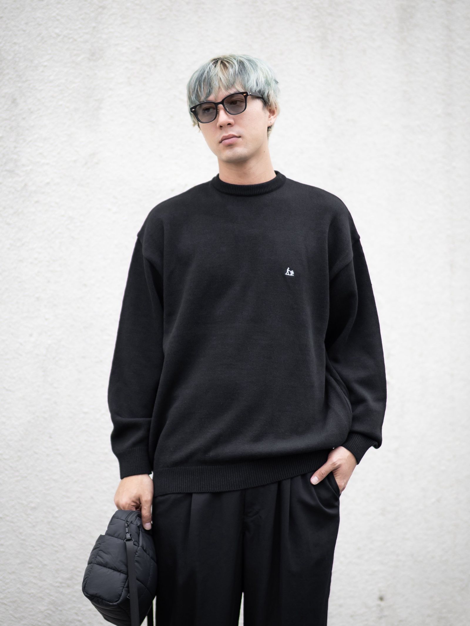 FreshService THERMAL JERSEY CREW NECK KNIT MARK STYLE
