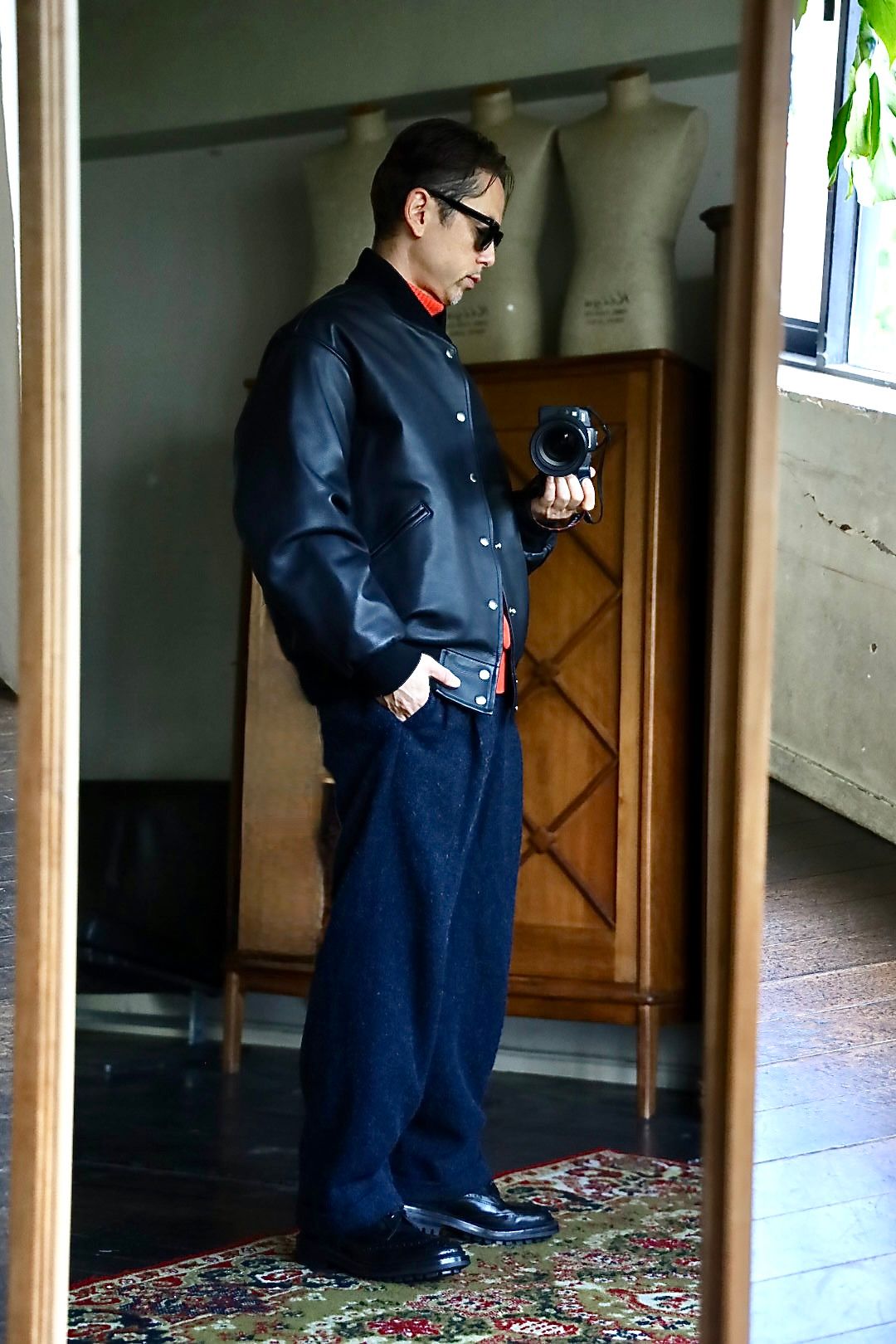 アプレッセ 2025 STYLE2 Leather Award Jacket(25AAP-01-04)D.NAVY