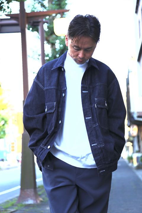 Graphpaper Heavy Weight Mock Neck Hem Rib Tee"WHITE"スタイル.2020.8.29.
