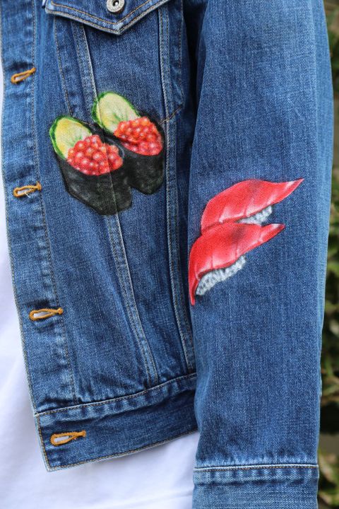 doublet FOOD HAND-PAINTED DENIM JACKET"L.BLUE"style.2020.8.8.
