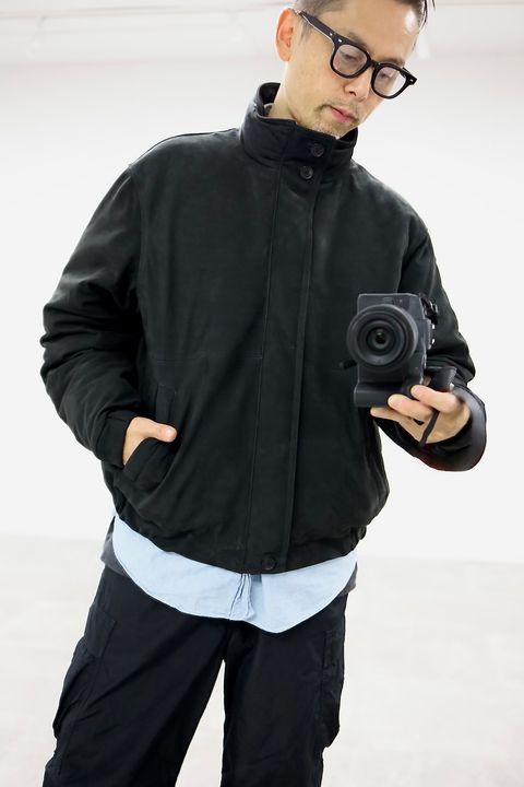 A.PRESSE Nubuck Leather Down Jacketスタイル