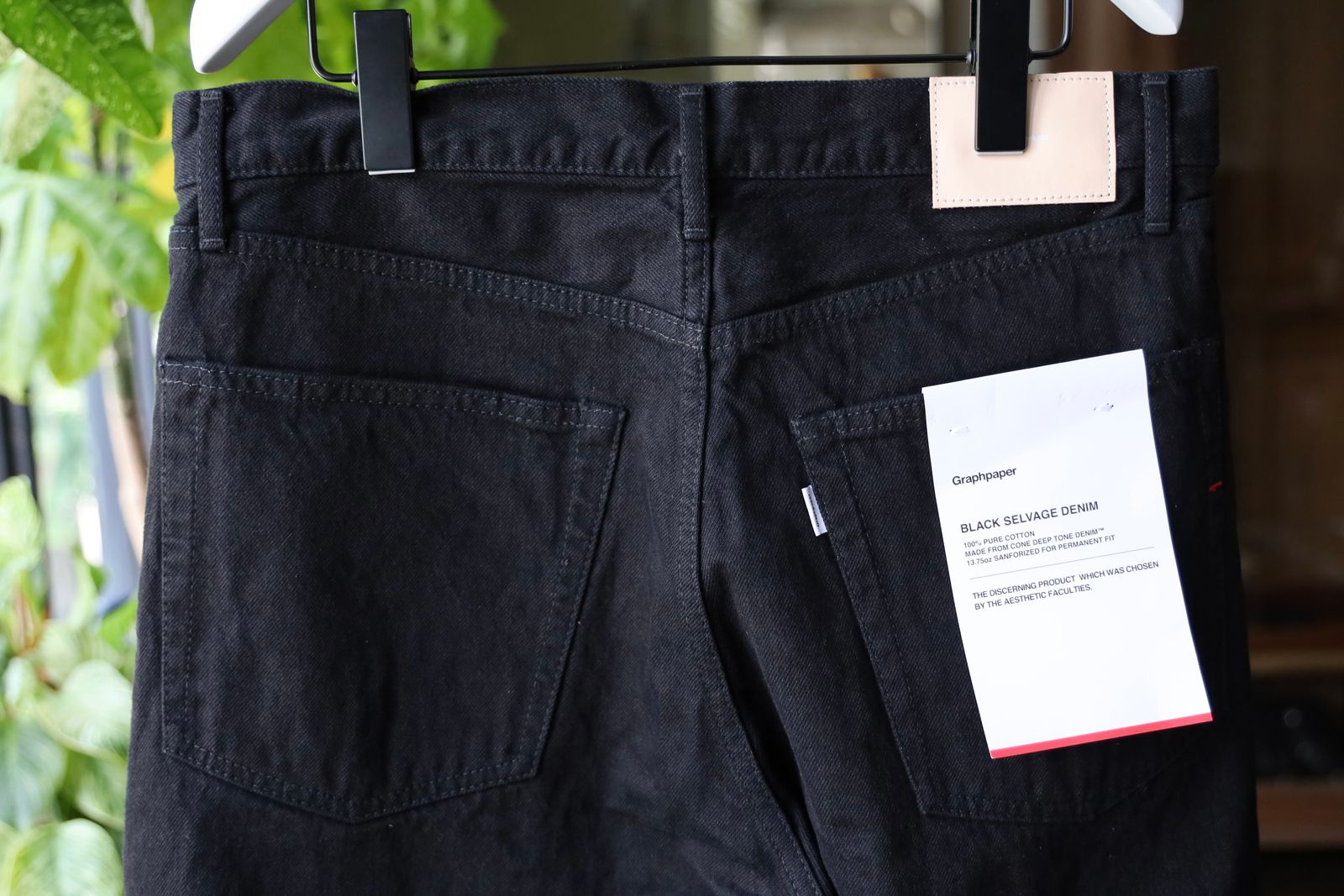 グラフペーパー Selvage Denim Five Pocket Tapered Pants(GU253-40058RB)BLACK_WASHED