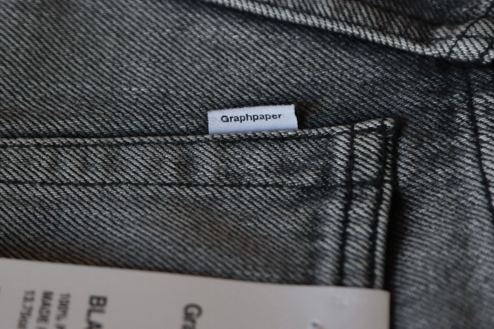Graphpaper 25AW Women's Selvage Denim Two Tuck Wide Pants(GL253-40062LB)BLACK_LIGHT FADE