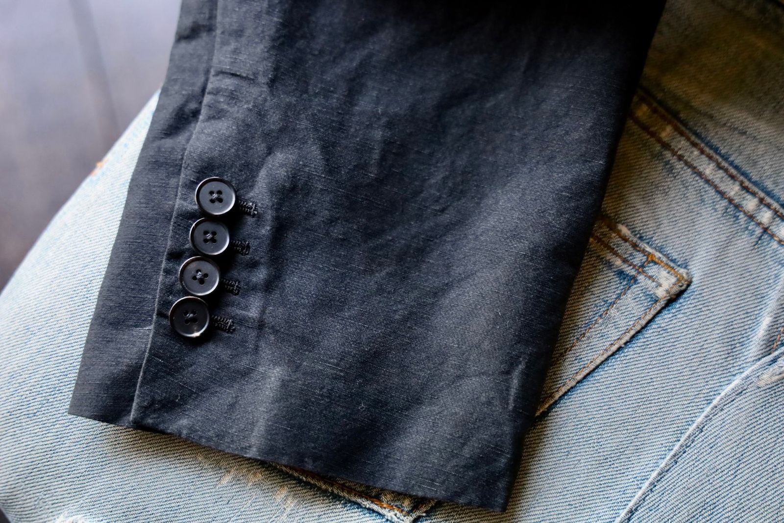 アプレッセ 25SS Silk Linen Jacket(25SAP-01-31H)BLACK