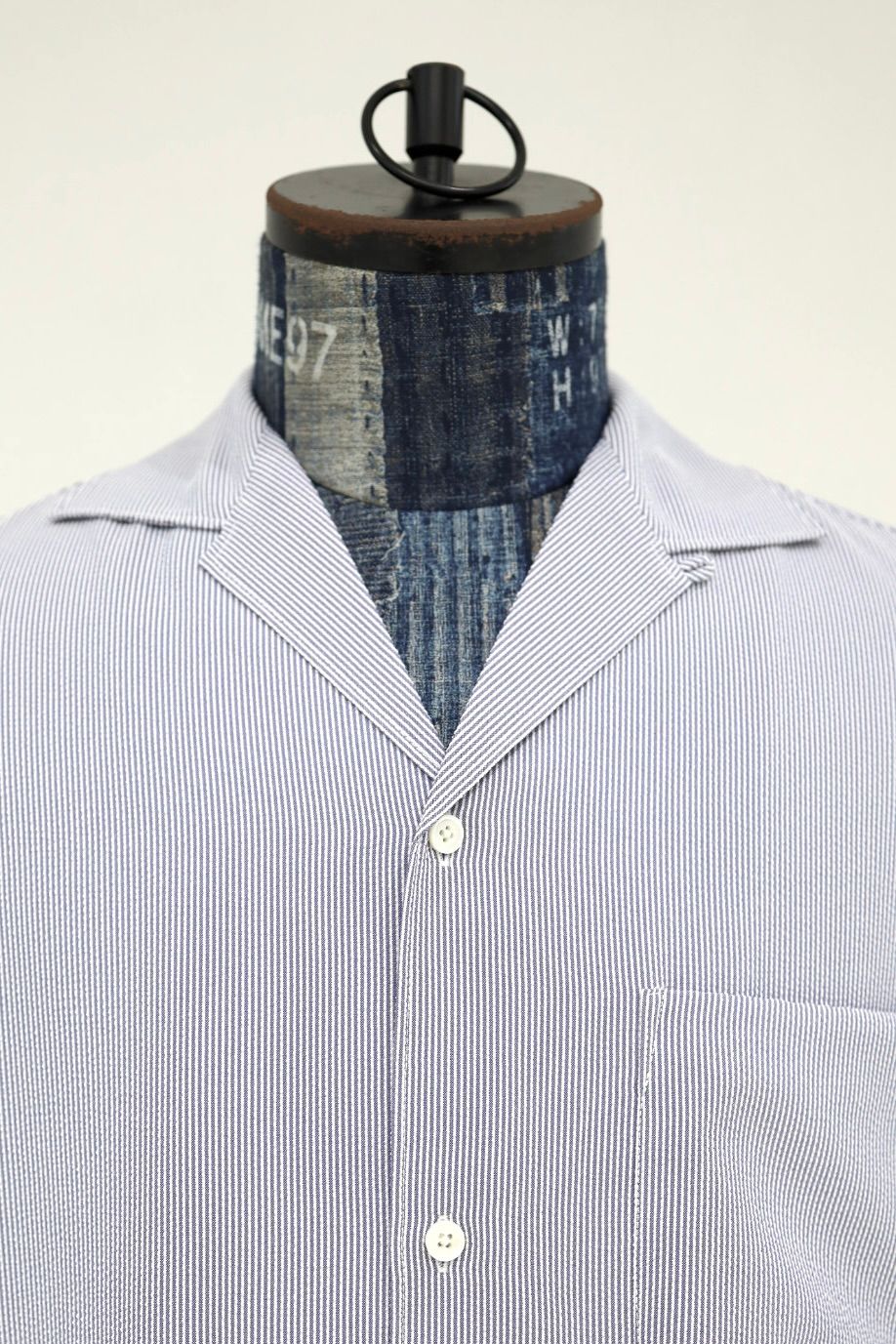 フレッシュサービス 26SS SEERSUCKER STRIPE OPEN COLLAR SHIRT(FSC262-50113)BLUE☆6月13日発売！