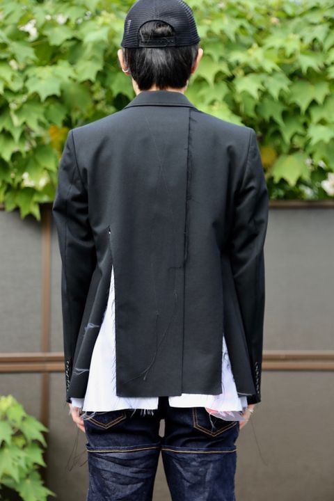 sulvam Gabardine classic short jacket"BLACK"Style.2020.9.6.
