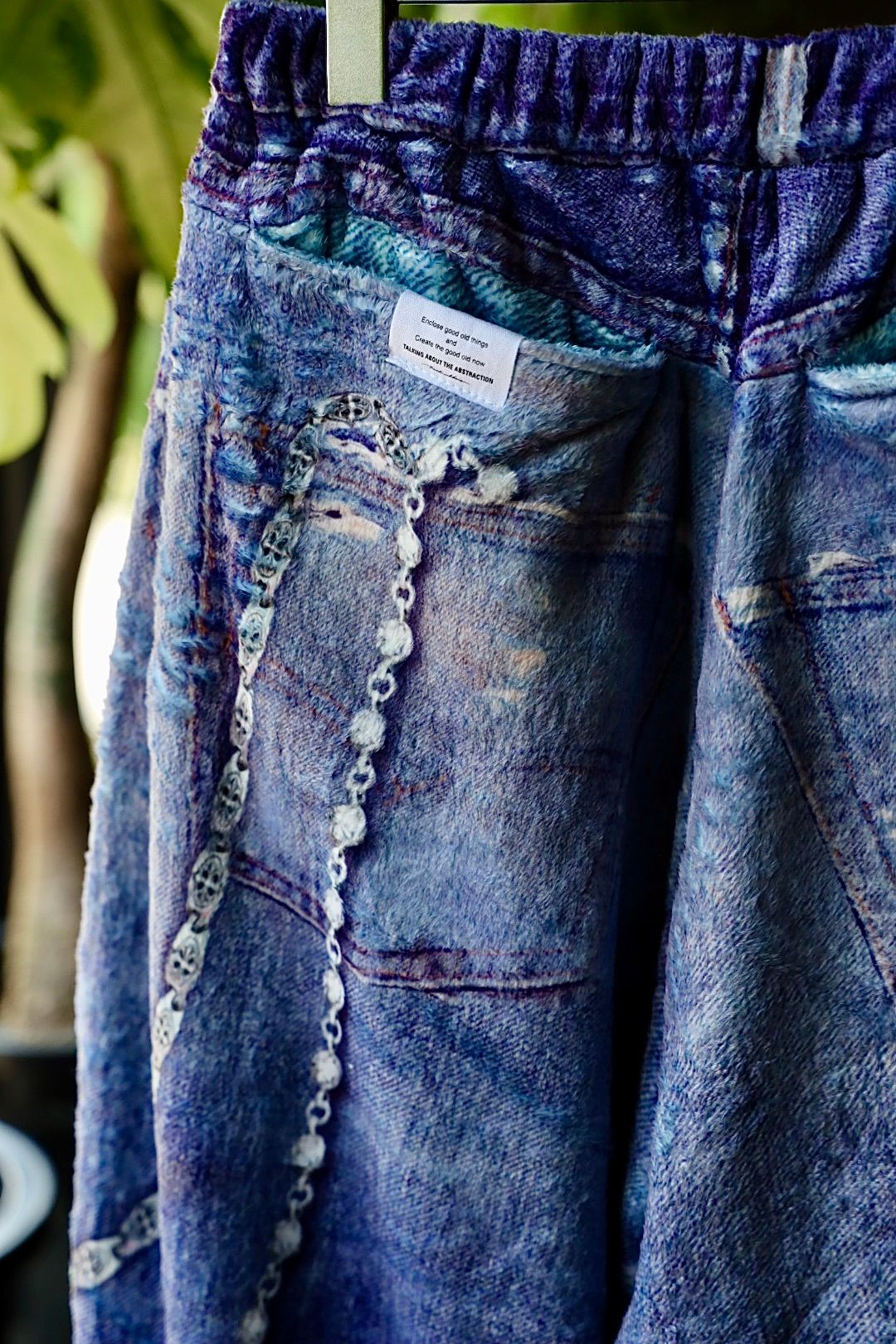 トーキングアバウト ジ アブストラクション 25AW FLEECE DENIM PRINT WIDE PANTS (2526AW-PT-005)BLUE☆新作発売！