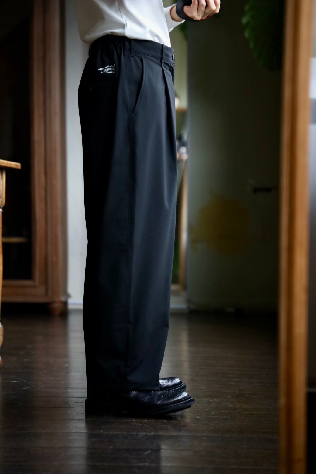 フレッシュサービス WOOLY CLOTH WIDE TROUSERS(FSC251-40109)BLACK