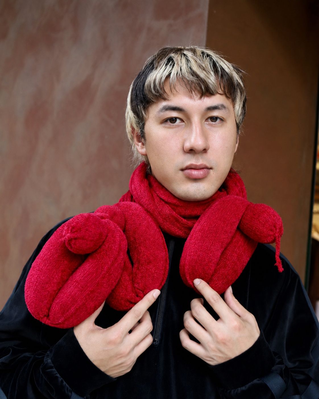 doublet ダブレット26AW BALLOON DOG KNIT SCARF (26AW59KN236)RED