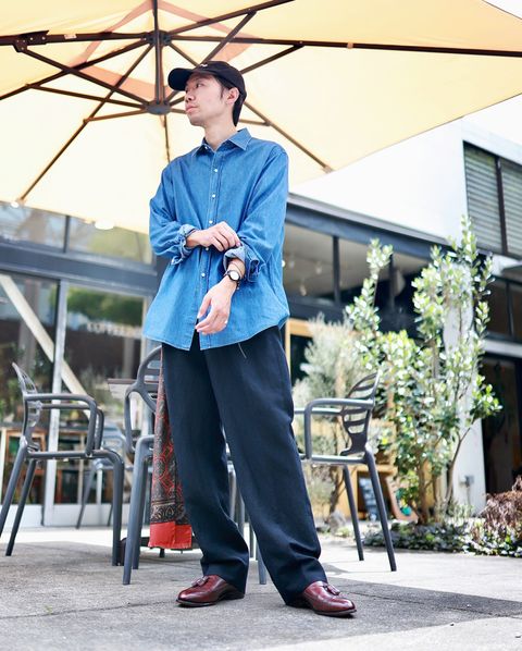 A.PRESSE アプレッセ 2023 Style2 Washed Denim shirtスタイル