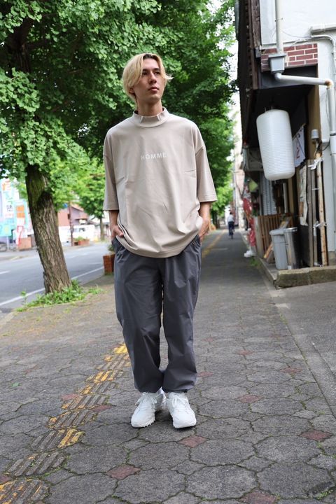 COMME des GARCONS HOMME 24SS ロゴプリントモックネックTシャツ Style 2024.4.30