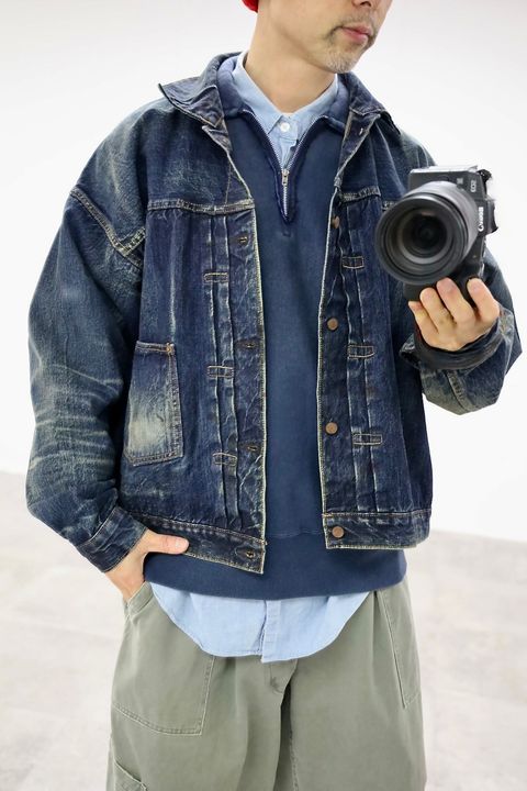 A.PRESSE 2026 STYLE1 Vintage Half Zip Sweatshirt"BLUE"スタイル