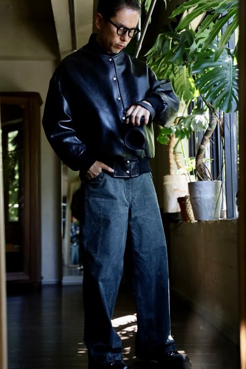 A.PRESSE Leather Award Jacketスタイル.2024.8.10.