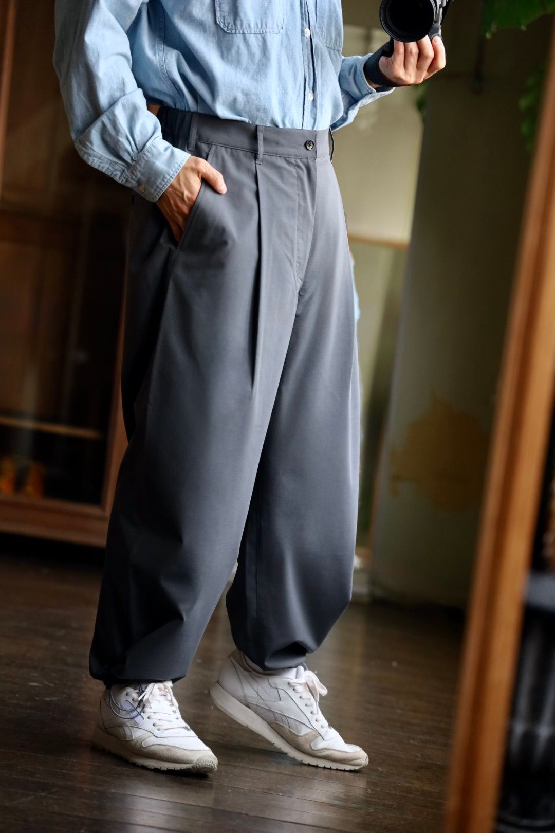 フレッシュサービス WOOLY CLOTH WIDE TROUSERS(FSC251-40109)GRAY
