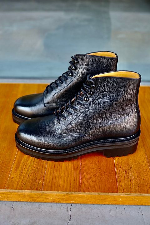 FOOTWORKSフットワークス レースアップブーツ WOMENS Lace-up shoes in grain leather(F03-0002_W)BLACK☆新作発売！