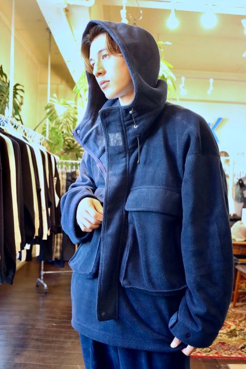 S.F.C 新作FLEECE HOODIE JACKET"NAVY"スタイル