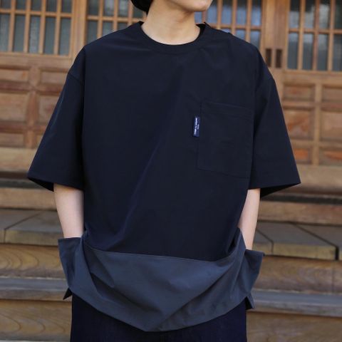 COMME des GARCONS HOMME HOMMEエステルナイロンツイル切り替えポケット半袖シャツ(HG-T021-051) style. 2021.05.07.