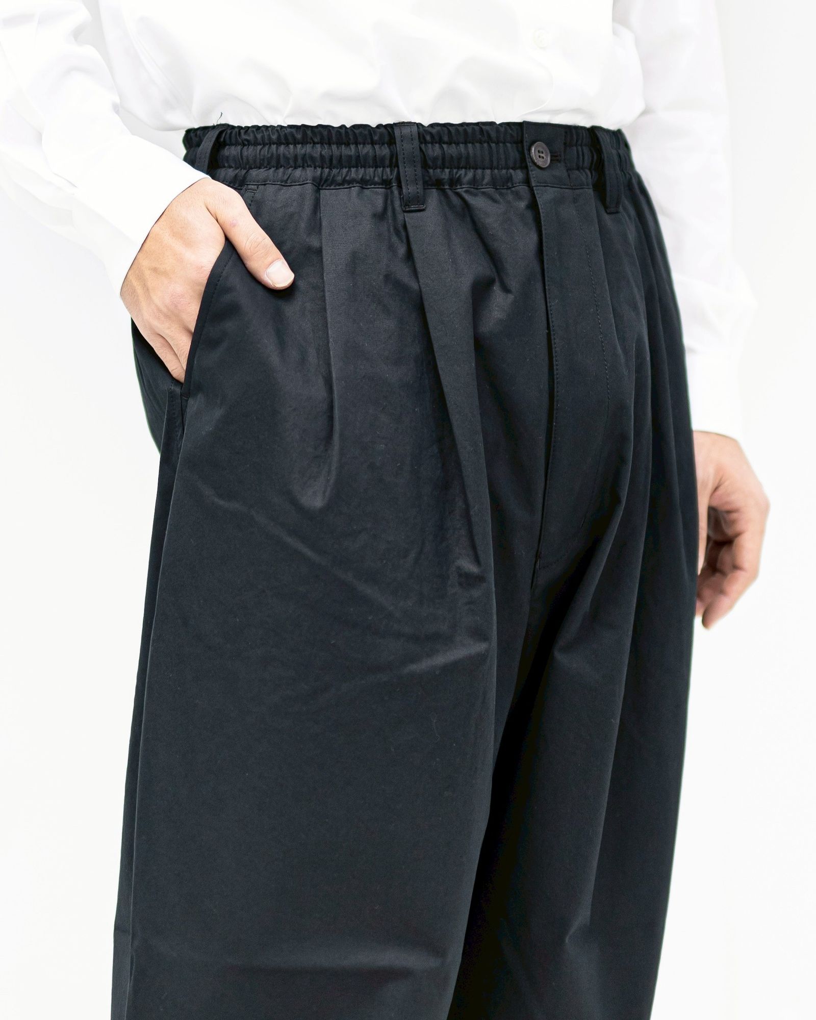 コムデギャルソンオム26SS 綿ツイル微起毛イージーパンツ(HQ-P006-051)BLACK☆2月6日(金)発売！