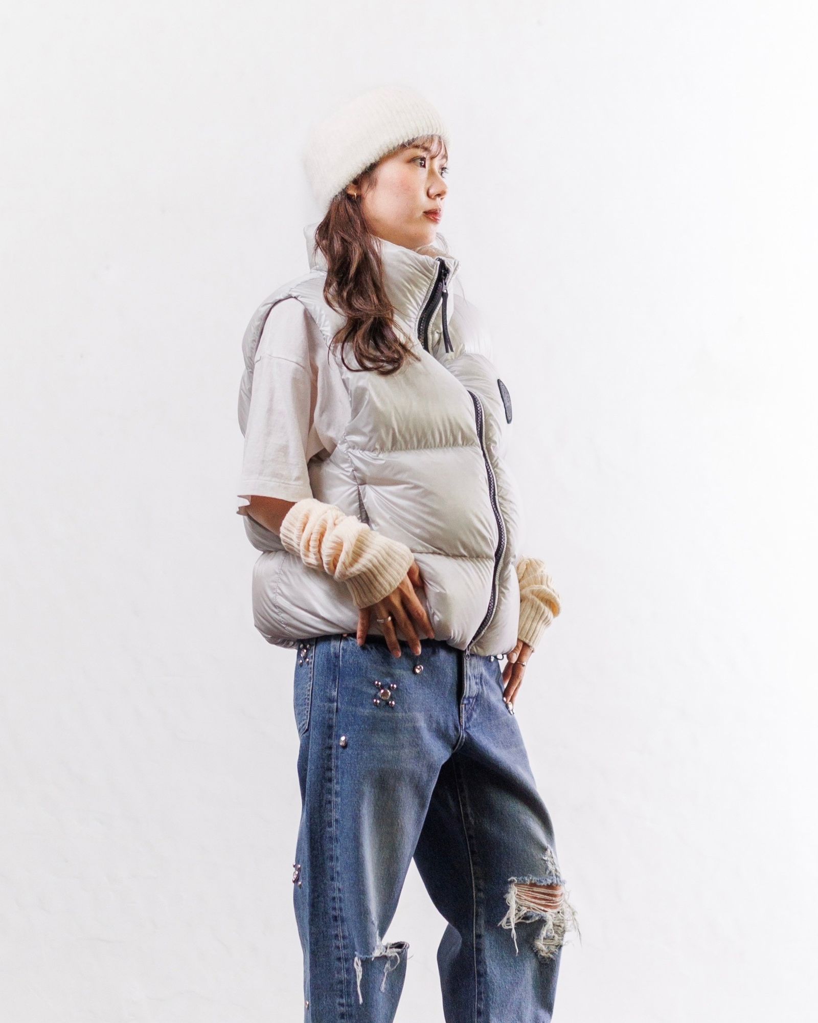カナダグースレディース Cypress Puffer Vest Black Label (2257WB)Silverbirch
