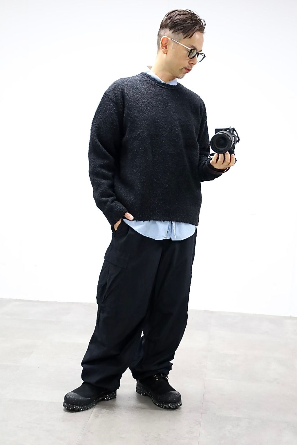 アプレッセ 2025 STYLE2 Cashmere Mole Yarn Pullover Sweater(25AAP-03-20)CHARCOAL☆10月25日(土)発売!