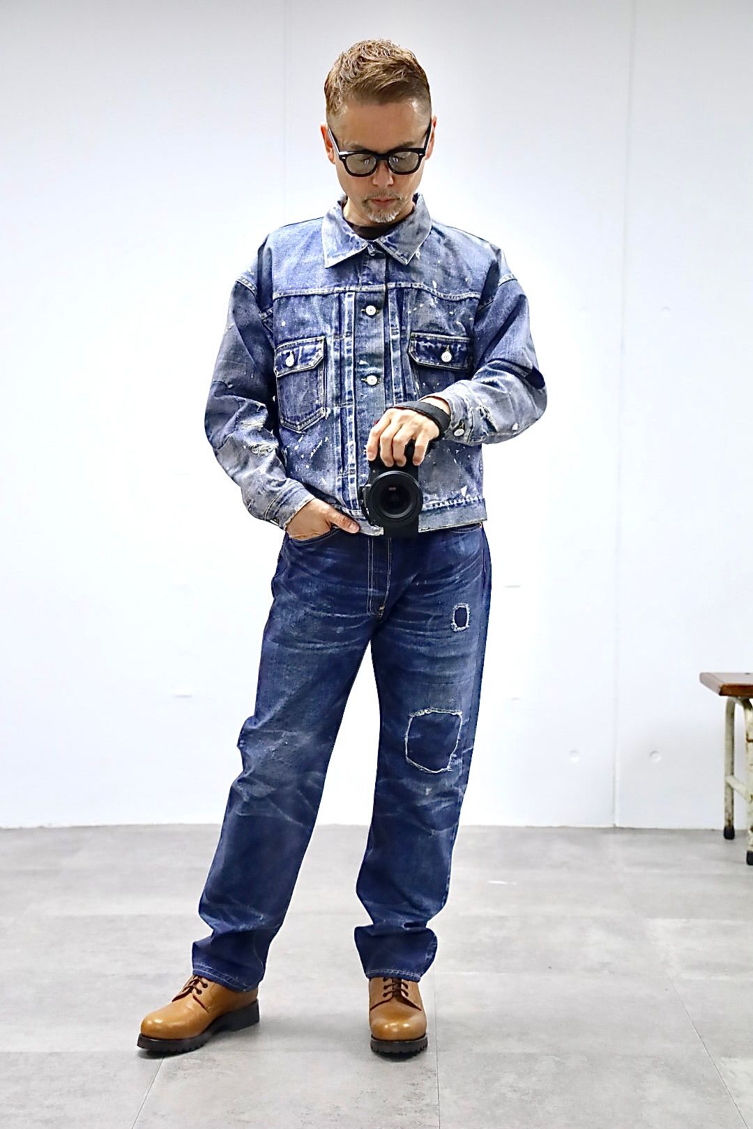 eYe JUNYA WATANABE MAN×New Manual 転写デニムプリントジャケットスタイル