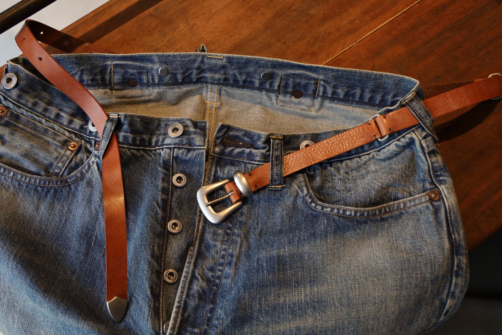 ヨーク25SS LEATHER NALLOW WESTERN BELT(YK25SS0983A)BROWN