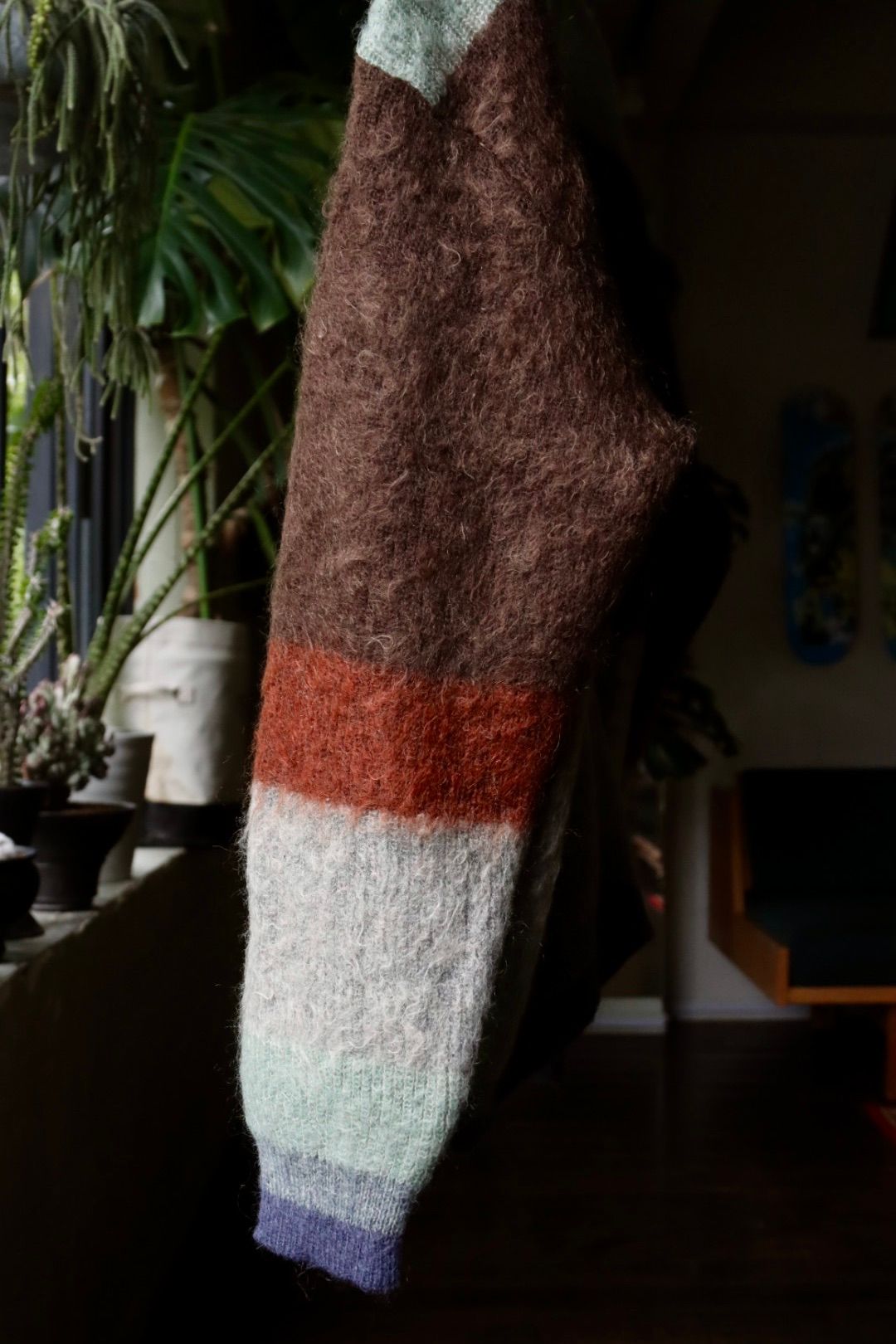 YOKE - ヨーク23AW MOHAIR BORDER CARDIGAN(YK23FW0571S)BROWN