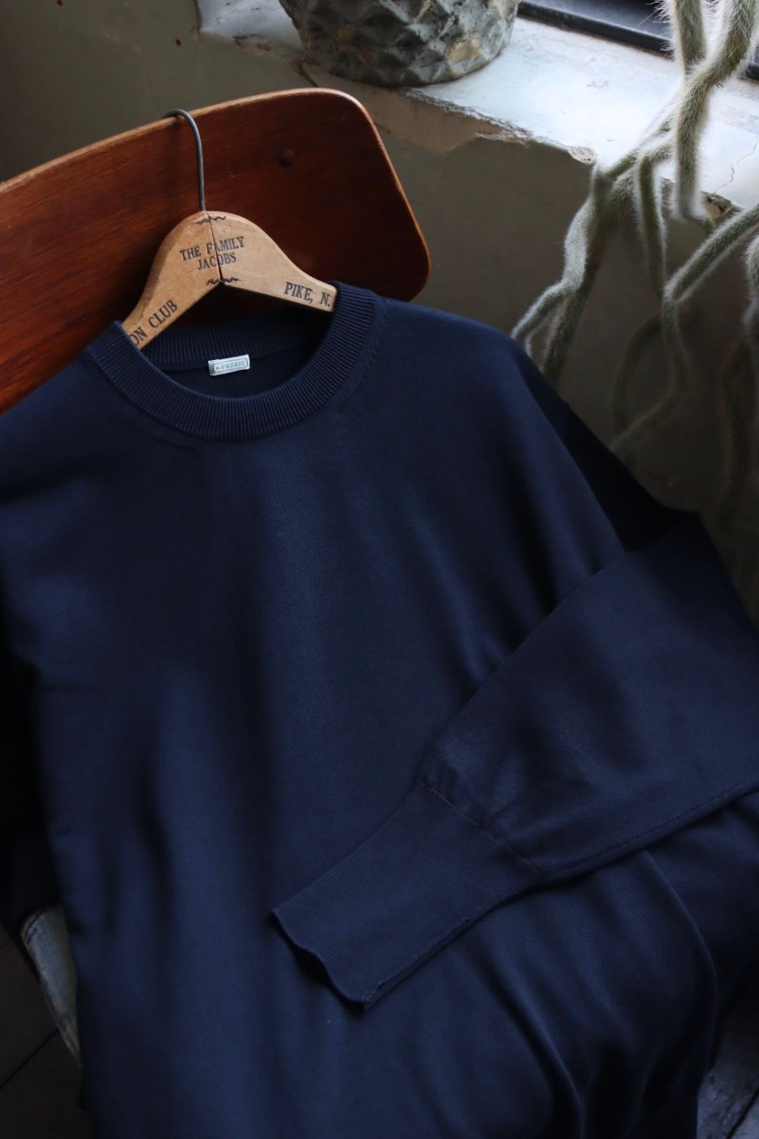 A.PRESSE - アプレッセ24SS ニット Cotton knit L/S  T-Shirt(24SAP-03-06K)NAVY☆2月10日(土)発売！ | mark