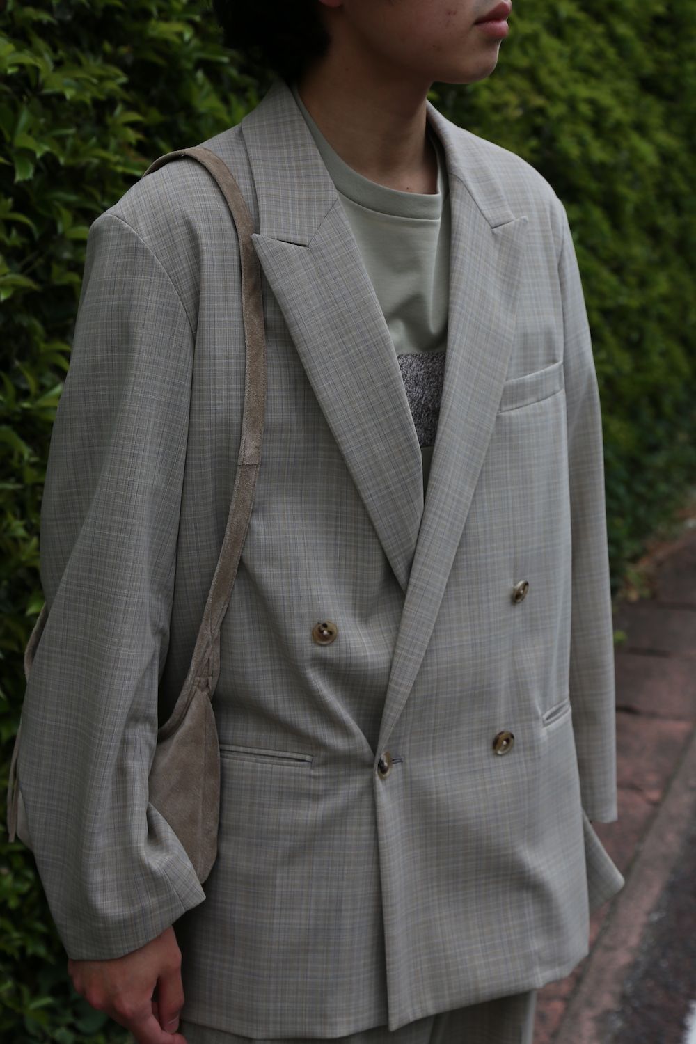 YOKE SIDE OPEN COUBLE-BREASTED JACKET(YK21SS0193J) style. 2021.04.23.