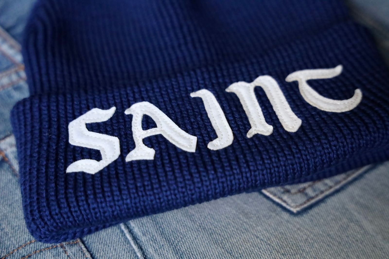 セントマイケル24AW SAINT KNIT CAP(SM-YS1-0000-083)NAVY☆10月12日(土)発売！