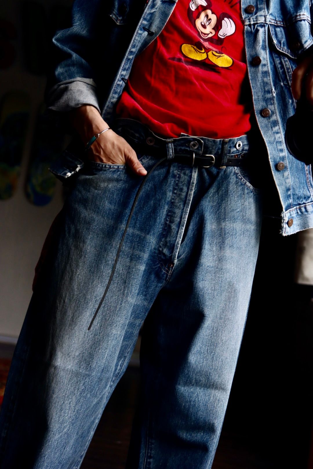 A.PRESSE No.22 Washed Wide Denim Pantsスタイル36