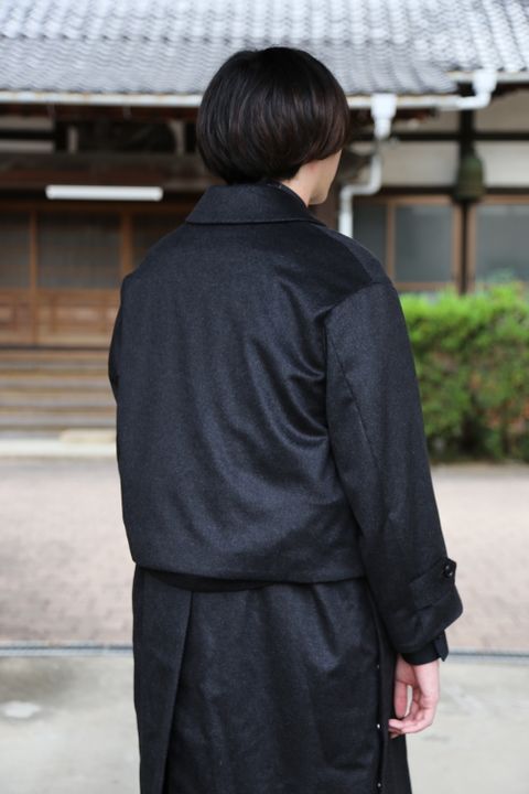 YOKE 新作 CASHMERE 3WAY BAL COLLAR SHARE COAT(YK20AW0134C)"CHARCOAL"style.2020.10.10.