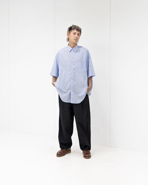 グラフペーパー  SIDOGRAS S/S Oversized Regular Collar Shirt (GREEN STRIPE) 6月6日(土)新作発売！