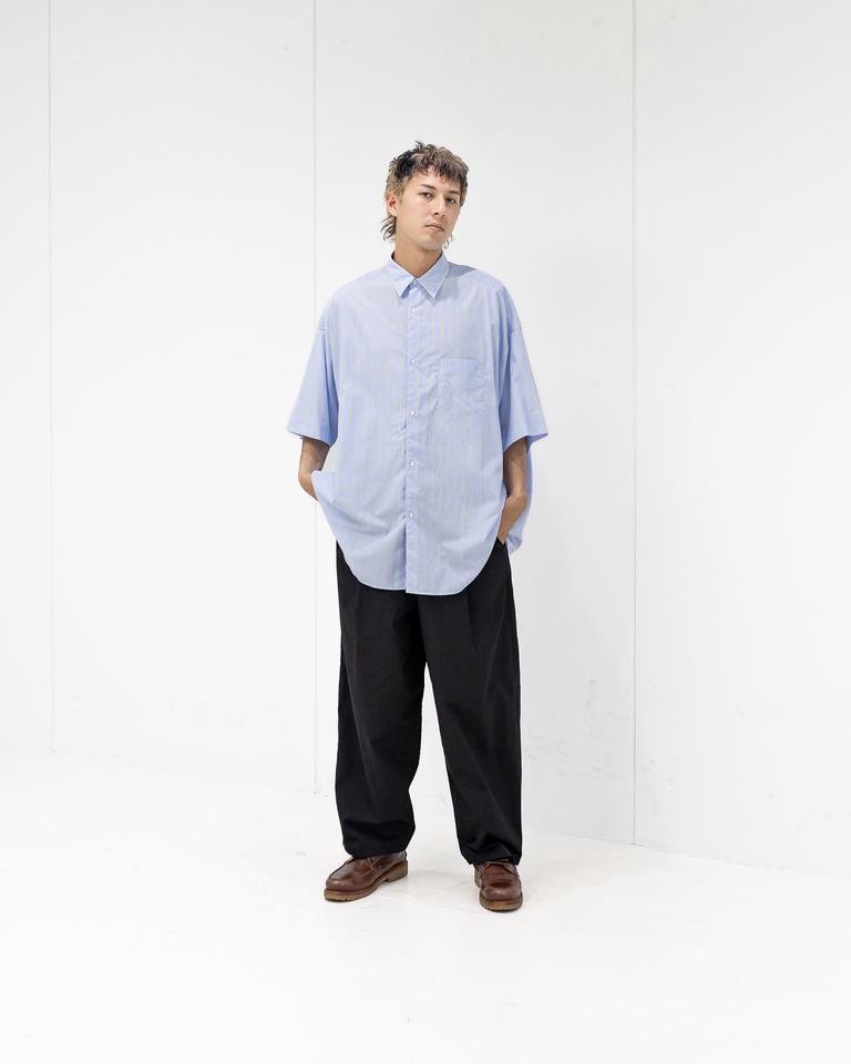 グラフペーパー  SIDOGRAS S/S Oversized Regular Collar Shirt (GREEN STRIPE) 6月6日(土)新作発売！