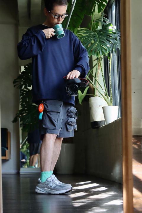 SEDAN ALL-PURPOSE 23FW OG LOGO WOOL JERSEY L/S TEE"NAVY"スタイル