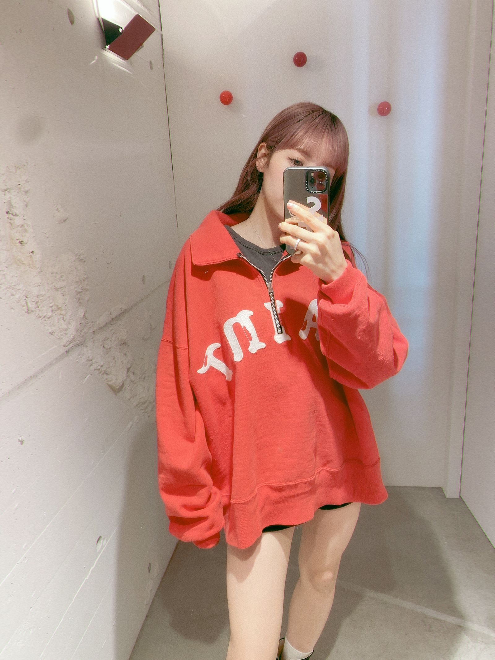 国内正規総代理店アイテム】 Half Zip Sweat(RED)Ｍ/ずっと真夜中で 