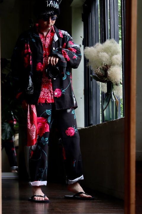 ©SAINT M×××××× ×WILDSIDE YOHJI YAMAMOTO PAJAMAスタイル