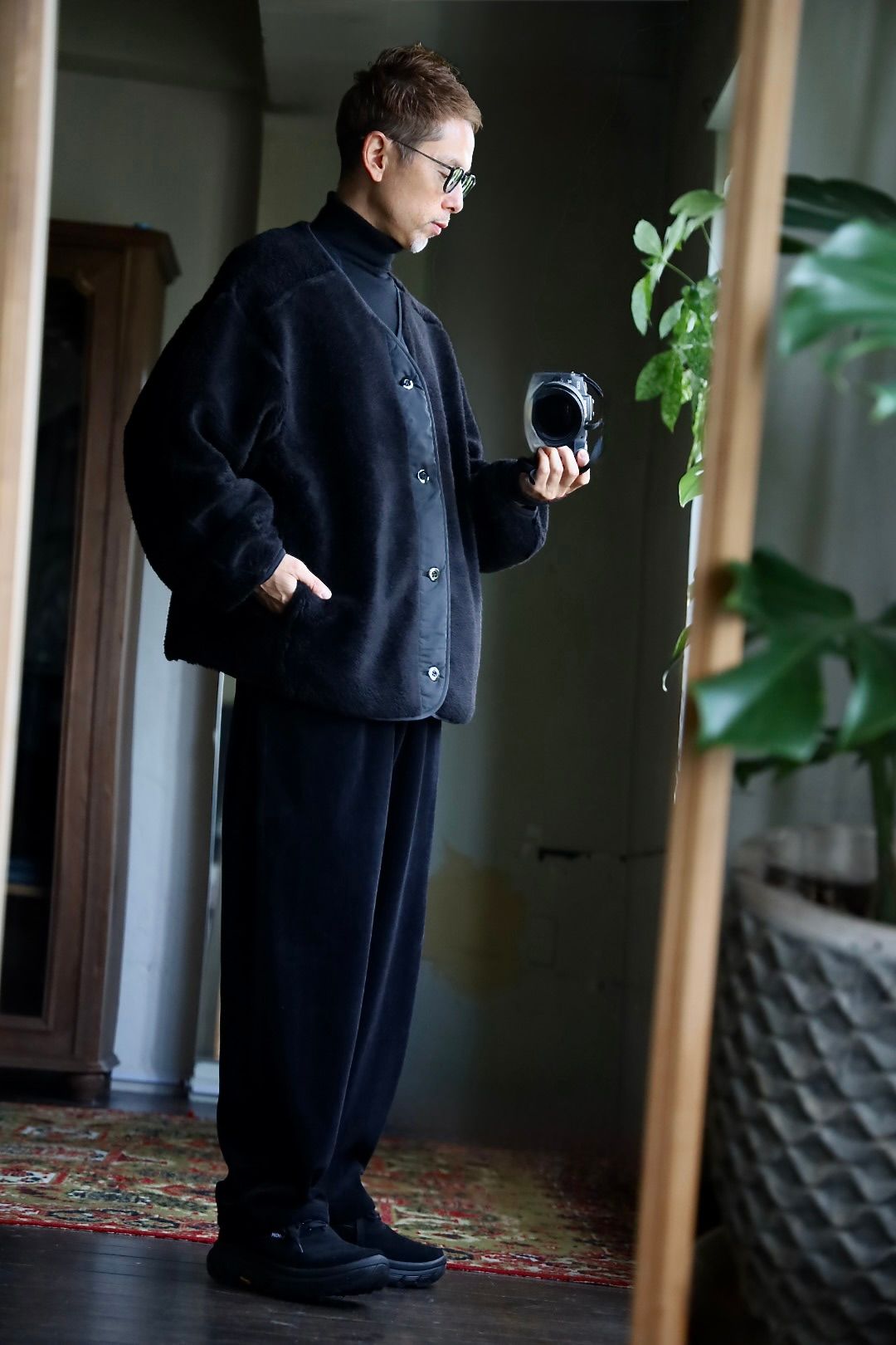 Graphpaper Wool Boa Liner Blouson"BLACK"スタイル