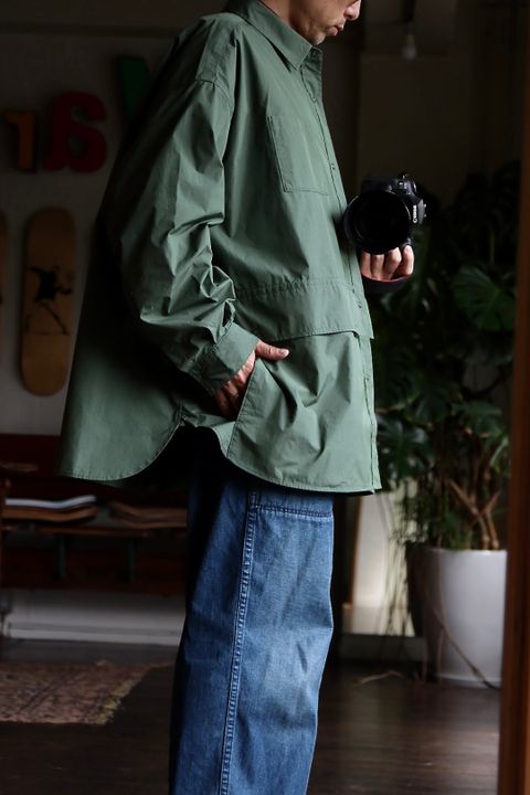 フレッシュサービス 22SS CARGO POCKET REGULAR COLLAR UTILITY SHIRT"CEDAR"スタイル.2022.6.6.