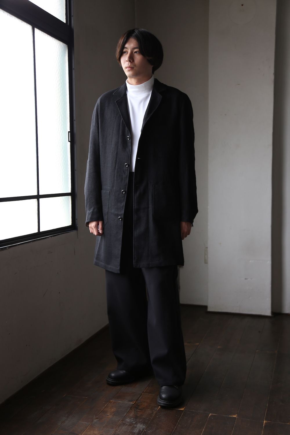 eYe JUNYA WATANABE COMME des GARCONS MAN ウール麻ツイル縮絨×牛革 ...