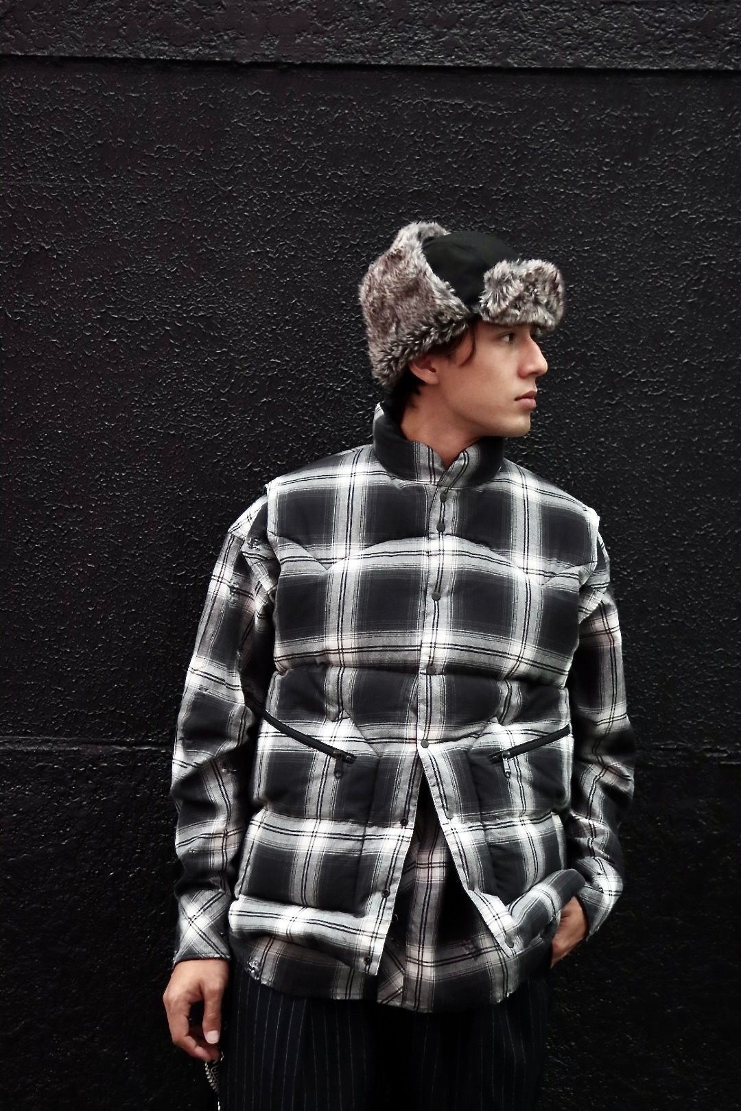 RAFU ラフ 23AW ダウンベスト RMFC DOWN VEST W/EMB'D BLACKスタイル